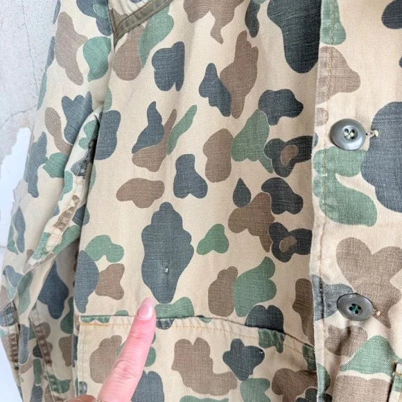 Vintage 70s SafTBak Duck Camo Hunting Jacket Men L Frog Skin Corduroy Field Coat - Picture 12 of 12